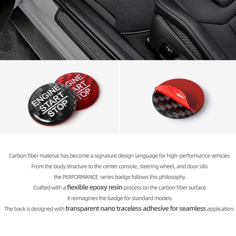 Real Carbon Fiber Engine Start Stop Button Circle Cover Sticker For For Honda Civic 10th Gen 2016-2025 Car Interior Accessories
