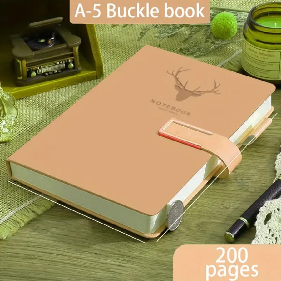 Vintage A5 leather notebook with personalized soft cover, perfect for business meetings, schools, and homes with bookmarks