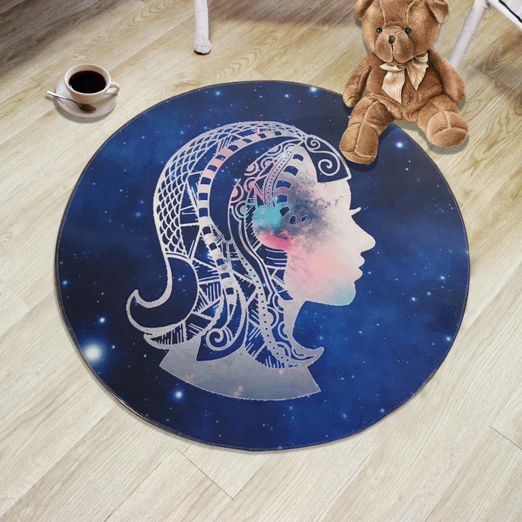 Creative 12 Constellation Round Carpet Living Room Bedroom Children's Cartoon Computer Chair Floor Mat Modern Home Carpet