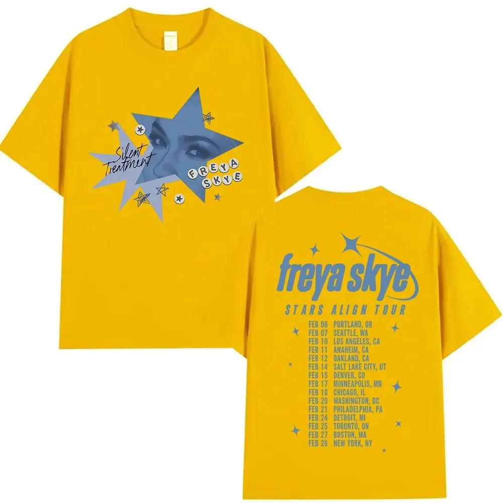 

2026 Summer Bestselling Pop Singer Freya Skye Retro Casual ShortSleeved TShirt for Unisex Loose and Breathable Shirt Y2k 4XL