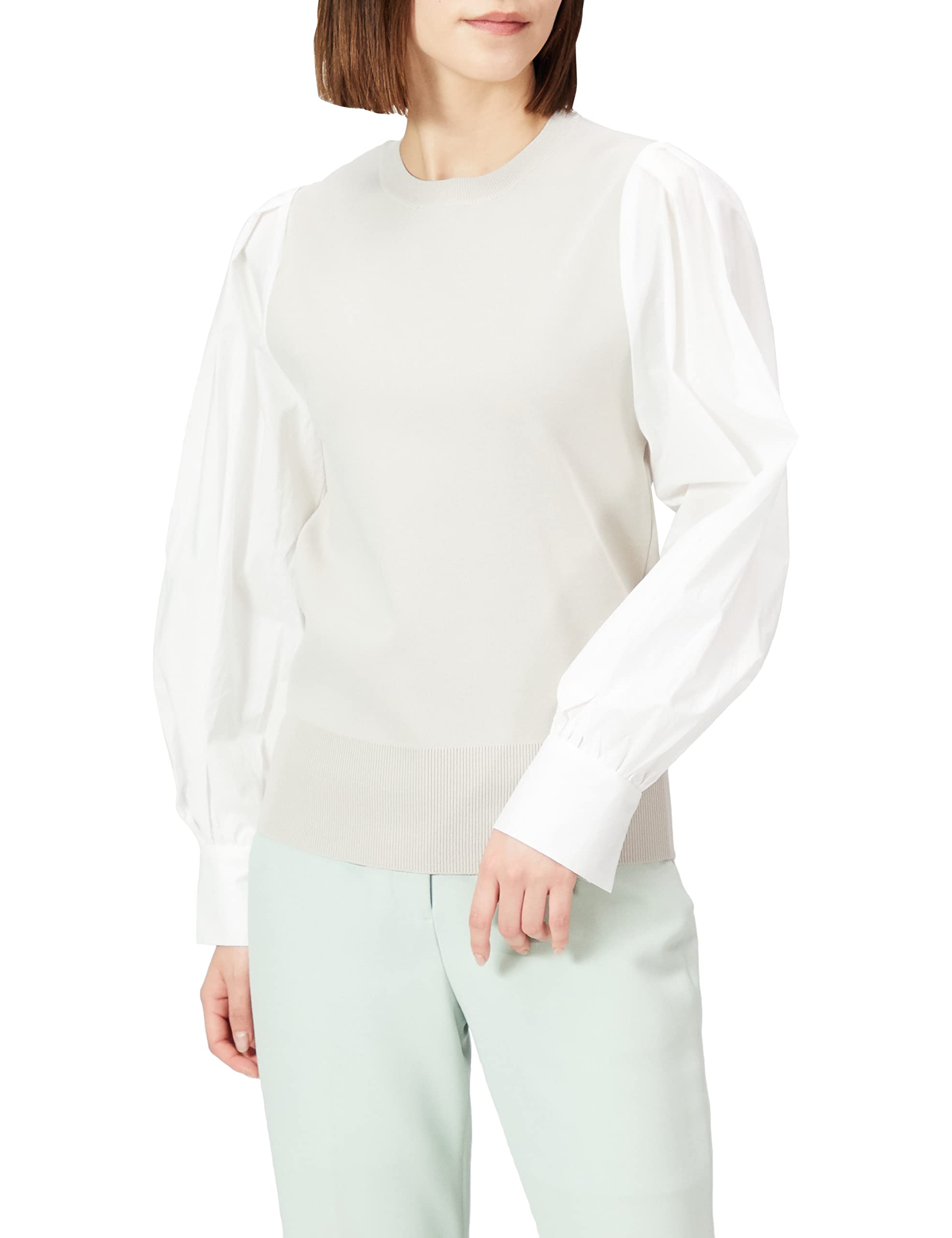 

Mira Owen Volume Sleeve Knit Docking Size LBEG 0 Women s Blouse, 09WNT221145,