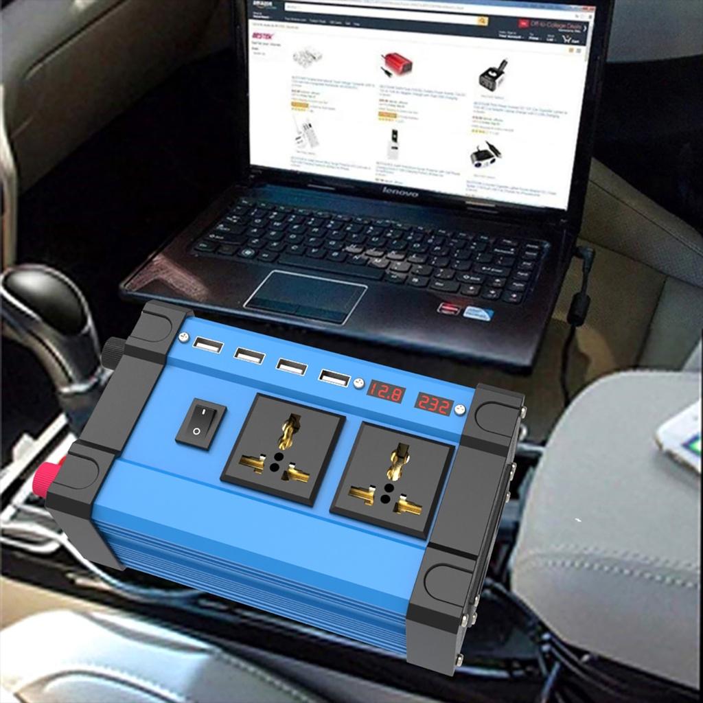 2 USB 3.6A Digital Display DC 12V to AC 220V 110V Car Inverter 4000W Inverter Voltage Transformer Converter LED for Car Home