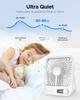 Desk Fan, Portable USB Rechargeable Fan, 180° Tilt Folding Personal Fan With Power Display, 5 Speeds Ultra Quiet Table Fan