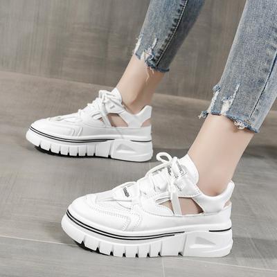 Damenmode Dickbesohlte Erhöhte Sneakers 2024 Sommer Neue Aushöhlen Atmungsaktiver Komfort Vielseitige Anti-Rutsch-Sport-Sandalen