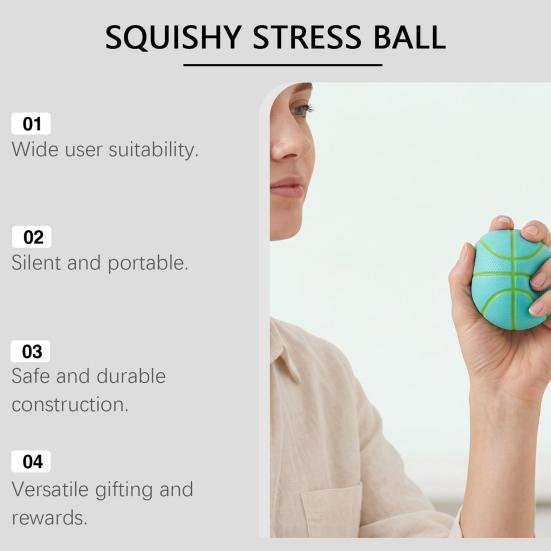 Palm-sized Stress Reliever Soccer Basketball Ball TPR Fidget Squeeze Toy for Adults Portable Kids Soft Decompression Anxiety Relief Party Birthday