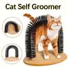 Support de Brosse de Toilettage pour Animaux de Compagnie Design en Arche avec Base Nylon Durable Massage Jouet à Gratter Surface à Coussin Doux Pour Chats d'Intérieur