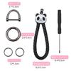 HOYZE Keychain, Car Keychain, Cute, Panda, Carabiner, Leather Braid, Bicycle Keychain, Bike, House Key,