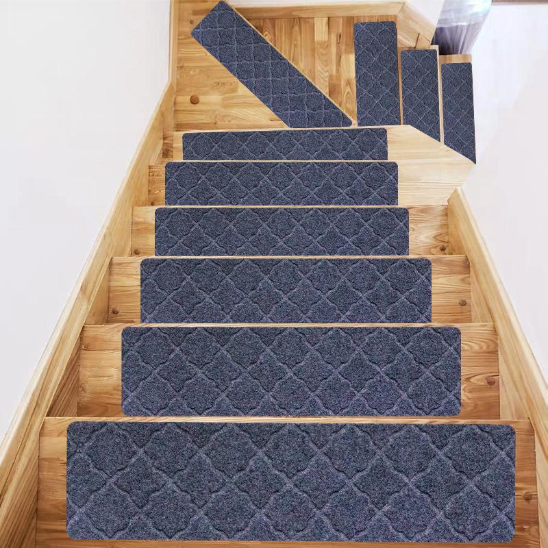 1PC 76x20.3cm Home Soft Self-adhesive Stair Stepping Mat Stair Carpet Protector Rug Non-slip Variety Pattern Water Absorption