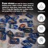Crocon Sodalite Rectangle Shape Gemstone Runes with Elder Futhark Alphabet Engraved 25 Pcs Rune Set Crystal Divination Metaphysical : 20-25mm
