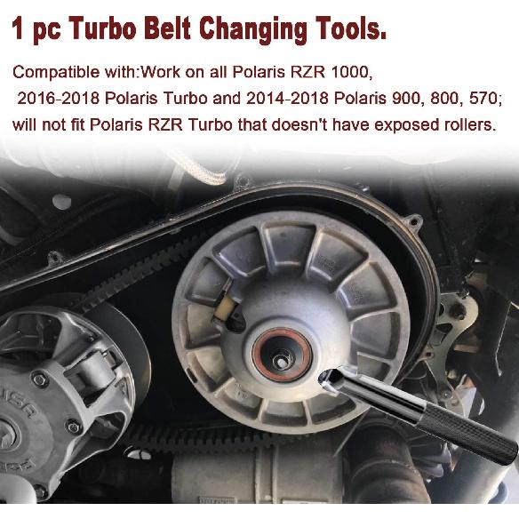Belt Changing Tools Belt Replacement Tools Clutch Removal Wrench Tool Kit Compatible With Polaris RZR 900 S 1000 S XP 800 Turbo - Black
