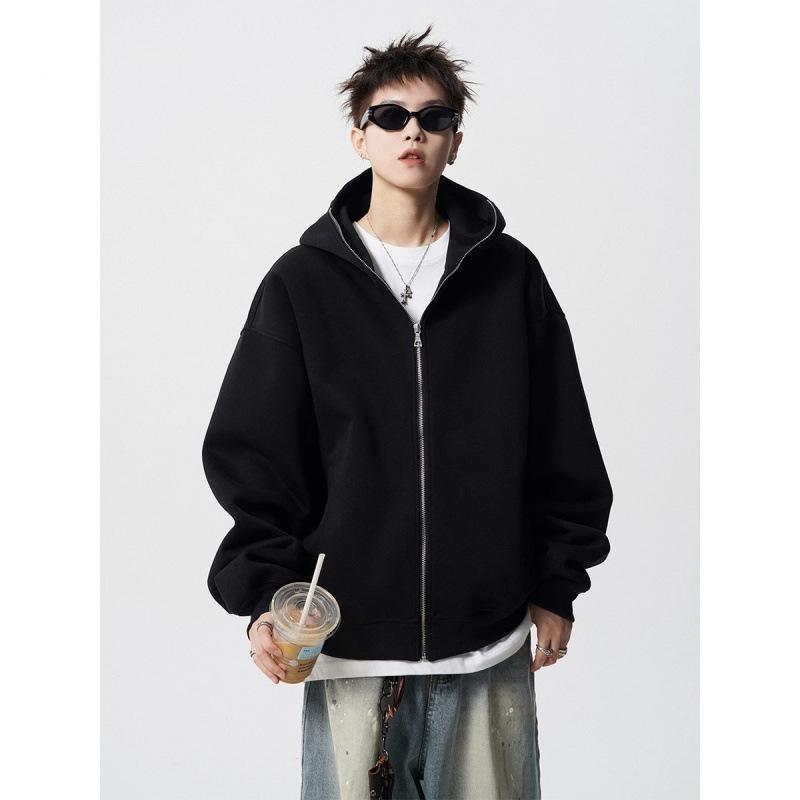 

American Style Unisex Slimming Black Hooded Cardigan - Versatile High-End Spring & Autumn Jacket XL чорний