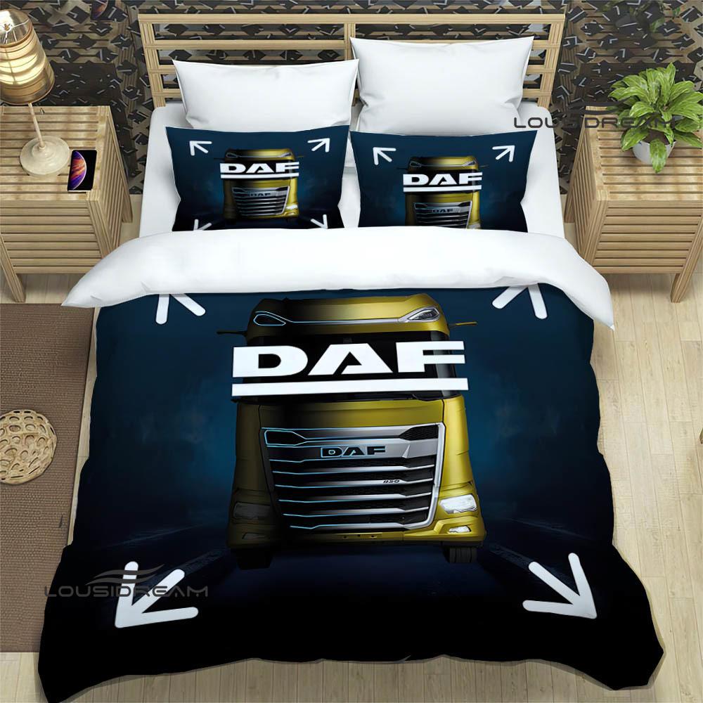 Set Biancheria da Letto Stampata Retro Camion 3D D-DAF set di biancheria da letto squisito copripiumino set piumone set biancheria da letto regalo di compleanno di lusso
