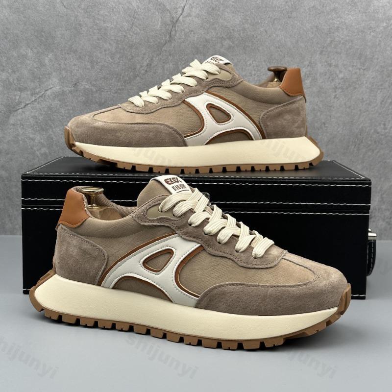 Men's Leisure Shoes 2025 Spring Summer New Men's Thick Bottom Comfortable Lace Up Sports Vulcanized Shoes Casual Running Shoes