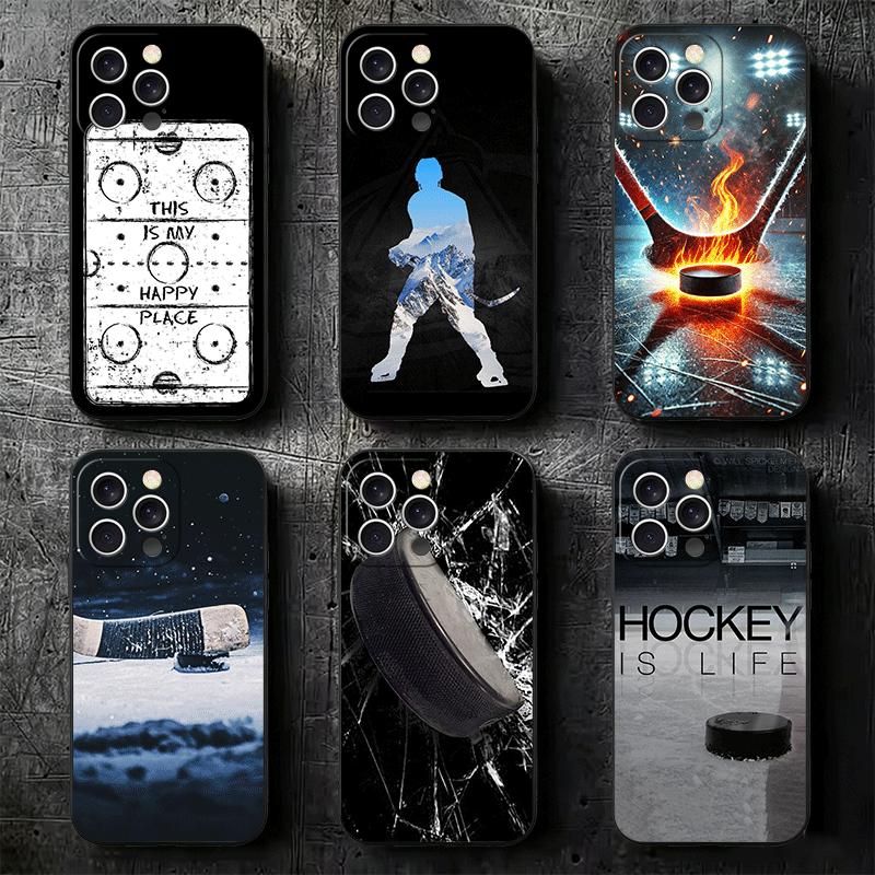 Ice Hockey Rink Sport Soft Phone Case for iPhone 16 16E 17 Air 15 Pro Max 14 Plus 13 Mini 11 12 7 Black Cover Back Shell