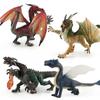 Children'S Simulation Solid Dinosaur Magic Dragon Model Wildlife Plastic Mutant Dragon Three-Headed Dragon Toy Set Ornament