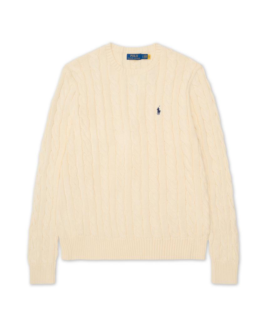 POLO RALPH LAUREN Cable Knit Cotton Sweater - Natural