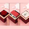 Scatola di imballaggio per gioielli con rose di sapone rotanti creative, fiore eterno, anello di confessione, collana, scatola di proposta