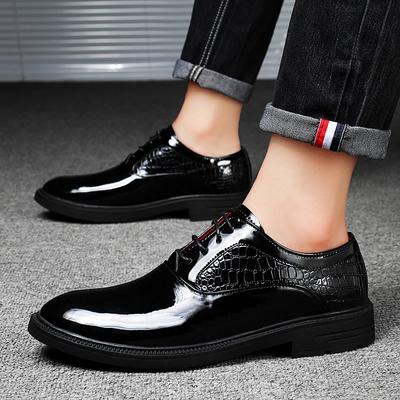 Herren Spitzschuhe aus Leder zum Schnüren schwarz rot Herren Oxfords Formelle Lederschuhe Herren Business Kleider Flats Herren Hochzeitsschuhe