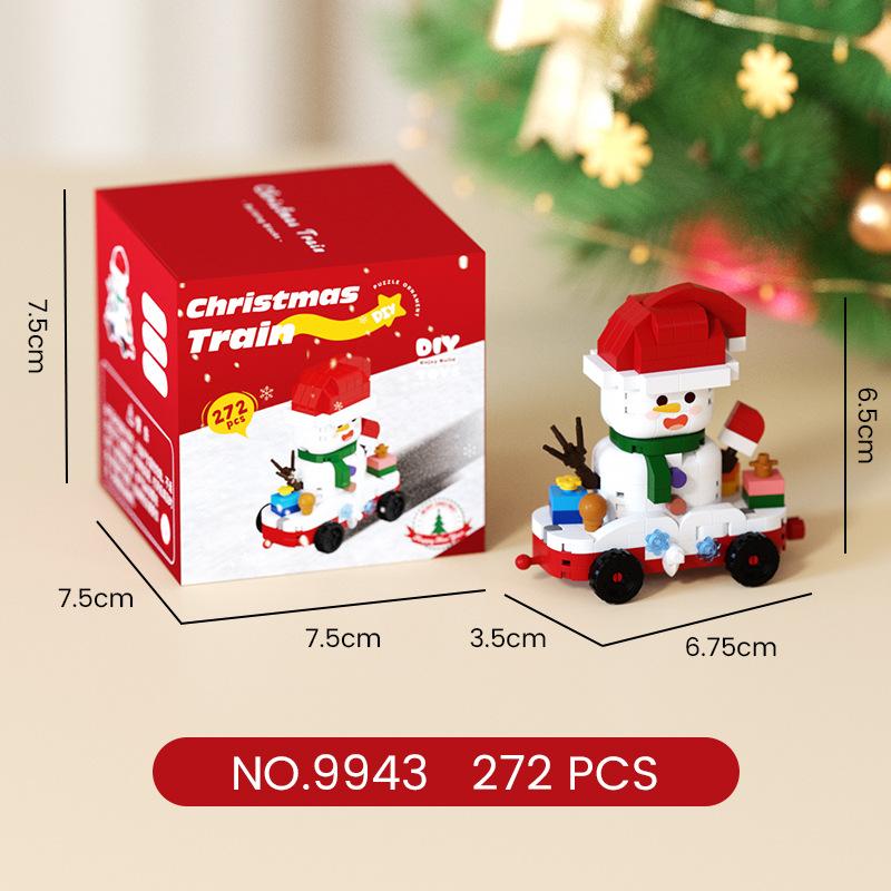 Non-Toxic New Christmas Gift Micro-Particle Building Blocks Children'S Educational Assembling Toys Santa Claus Tree Elk Model Ornaments