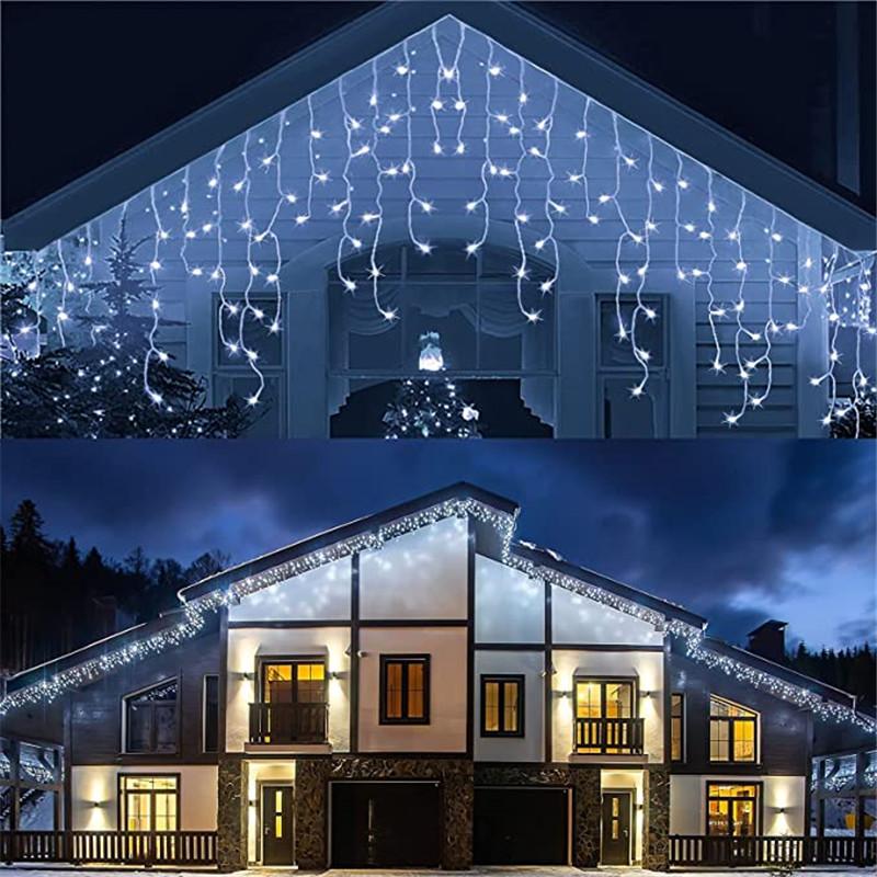 40M Istapp Lyslenke LED Eventyrlys Julekrans Med Fjernkontroll For Nyttårsfest Bryllup Hage Terrasse Dekor