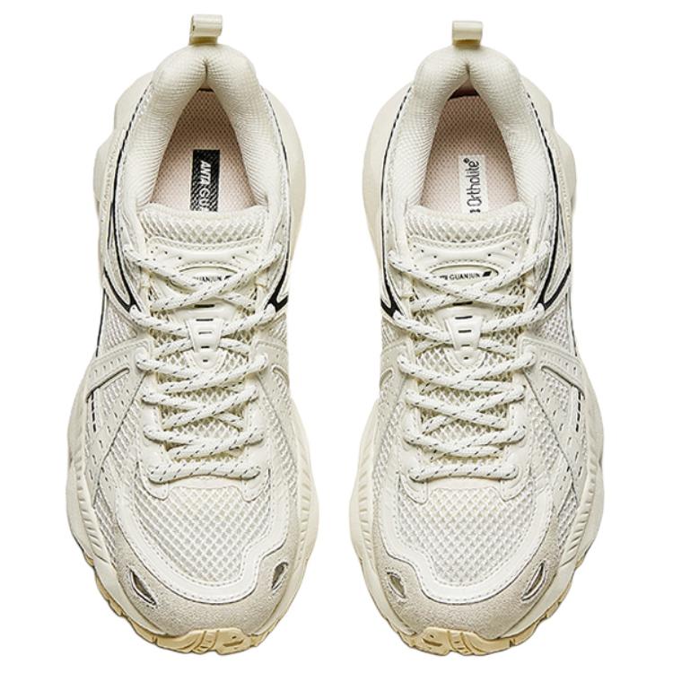 Anta Champion Series G02-V2 Shock Absorbing Non-Slip Low-Top Casual Shoes Women Sneaker White Black 122438808A-4