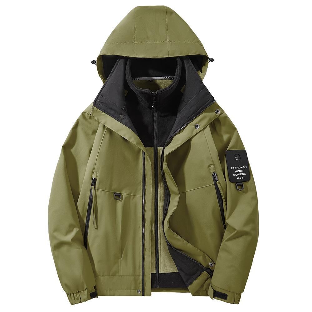 Large-size Jacket for Men and Women Three-in-one Two-piece Set for Removable Warm Ski Suit Waterproof Windproof Mountaineering Suit