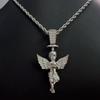 Halo Angel Boy Pendant Necklace With Wings Hip Hop Moissanite Jewelry D VVS1 Fine Jewelry For Men Women