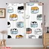Set Of 2 Jit Cute Cat Print Curtains Polyester Living Room Window Decor Home Curtain Light Blocking With Rod Pocket Ideal For
