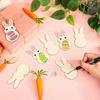 24pcs/set Unfinished Easter Rabbit Craft DIY Color Blank Bunny Wood Slices  Easter Party Crafts