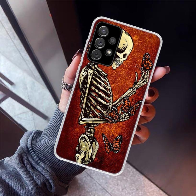 Gothic Fashion Skull Phone Case For Samsung Galaxy A17 A57 A37 A16 A26 A36 A56 A15 A25 A35 A55 A14 A13 A54 A53 A34 A24 A33 A23 G