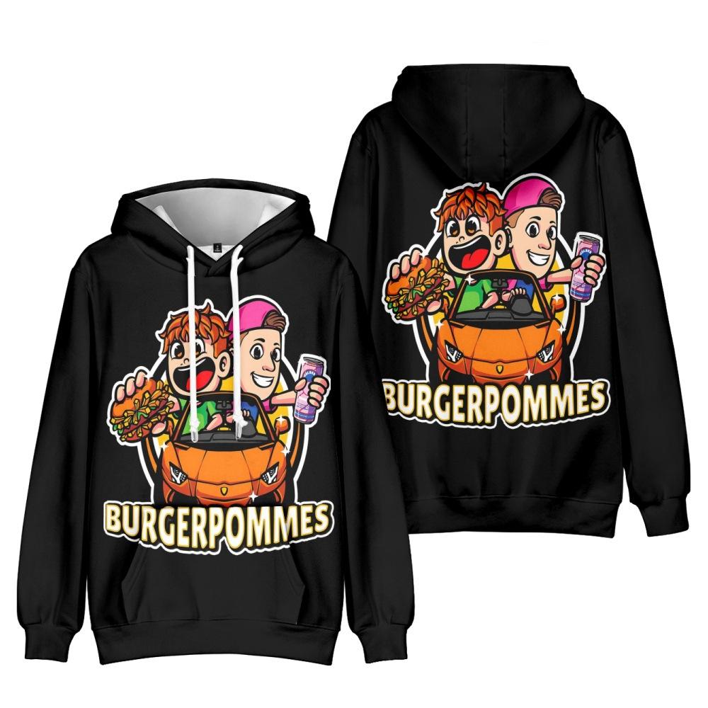 10 Colors Fashion for Fans of Burgerpommes ICrimax Printed Sweatshirt Outdoor Sport Pullovers Hoodie Cosplay Costume XS