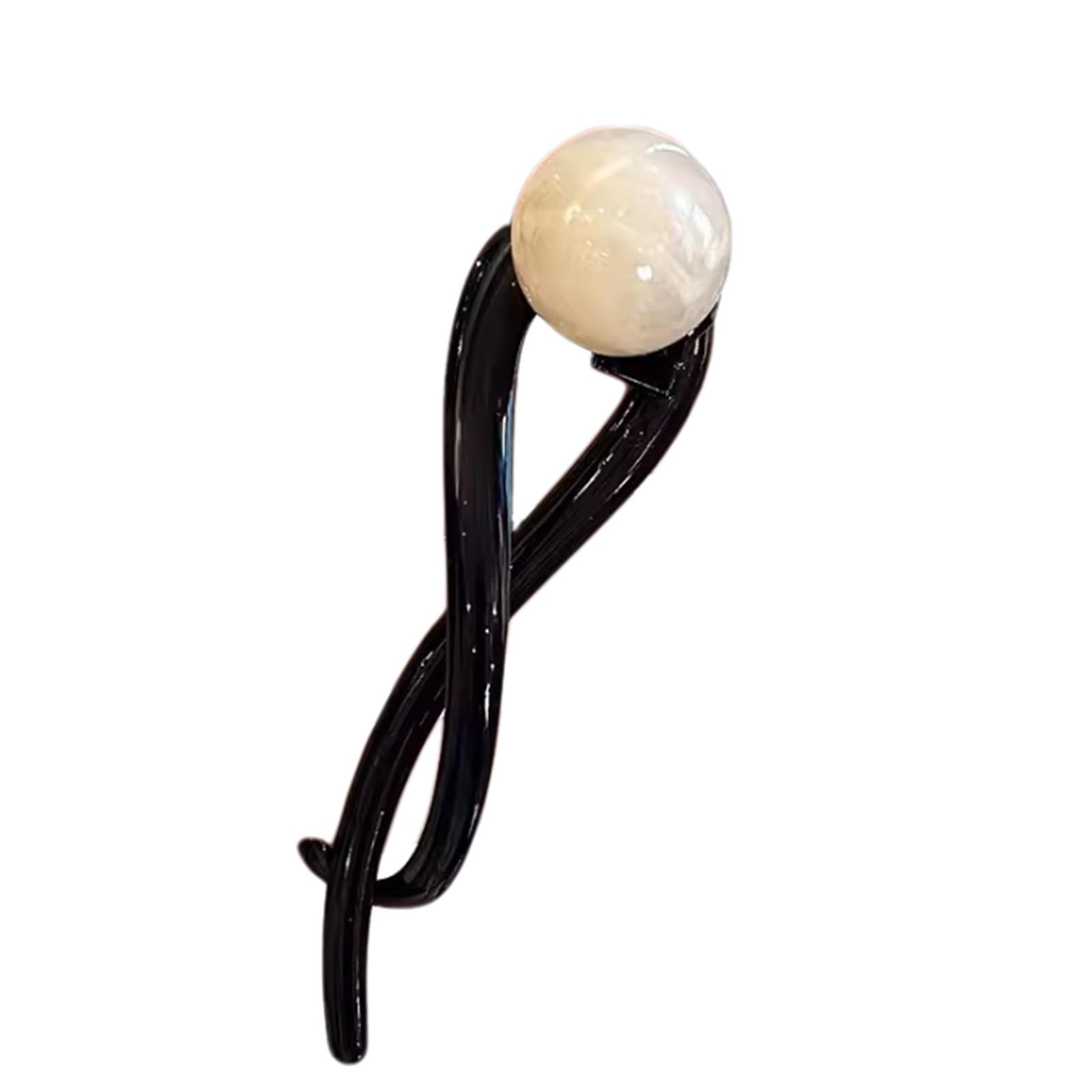 

Ретро-заколка для волос с жемчугом на затылке, элегантная заколка, темпераментный головной убор One Size бежевый