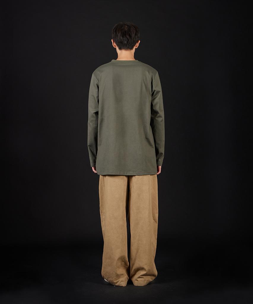 ASTRAL PROJECTION Big A Oversized Long Sleeve T-Shirt_Khaki
