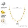 Stainless Steel Hollow Butterfly Zircon Necklace for Women,Gold Color Flat Rolo Chain Necklaces,Fashion Daily Party Jewelry Gift