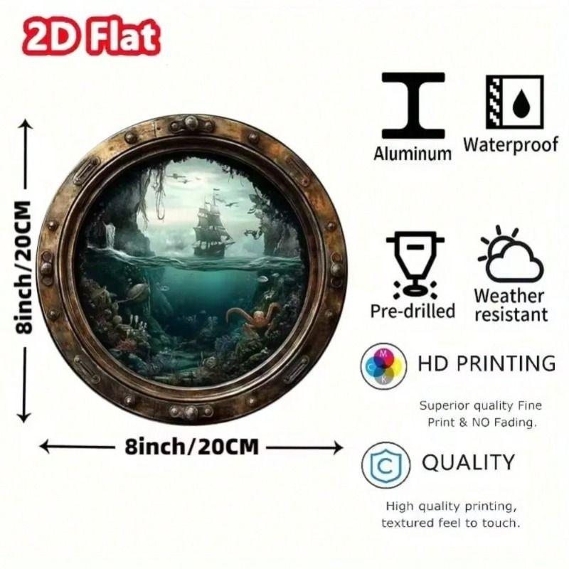 1 Pc Round Metal Wall Art Decor for Office Living Room Patio (20x20 Cm)