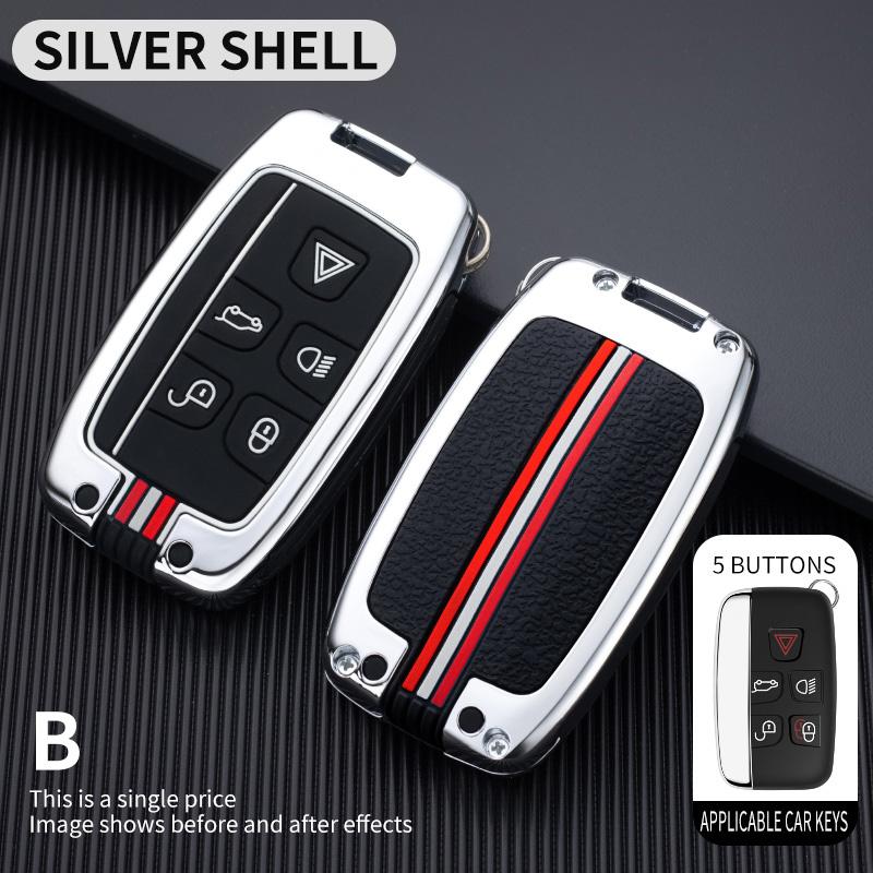 5 Bottons Metal Car Key Cover Case Shell for Land Rover Evoque Discovery 4 Evoque for Jaguar F-Pace F-Type XE XF XJ Freelander