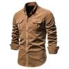 Men's Autumn Cotton Corduroy Men's Business Shirt Slim Casual Shirt Long-sleeved Jacket