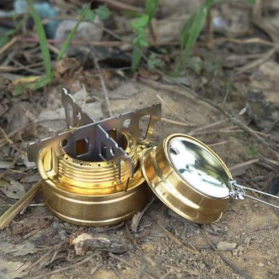 Portable Outdoor Alcohol Stove with Stand Mini Windproof Cross Rack Alcohol Stove Safe Cookware Cooking Furnace Hiking