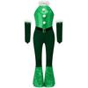 Girl Christmas Costume One Piece Sleeveless Velvet Bodysuit Plush Sequins Flared Jumpsuit Arm Sleeve Set