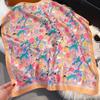 Flowers Print Women Silk Scarf 70*70cm Hair Scarf Fashion Hijab Bandana