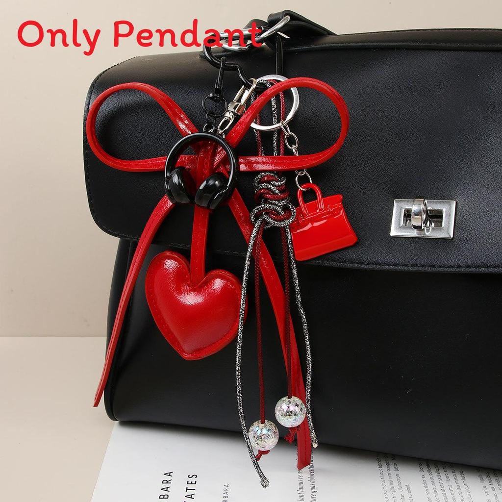 Pu Heart Shaped Mini Bag Pendant For Accessories And Keychains
