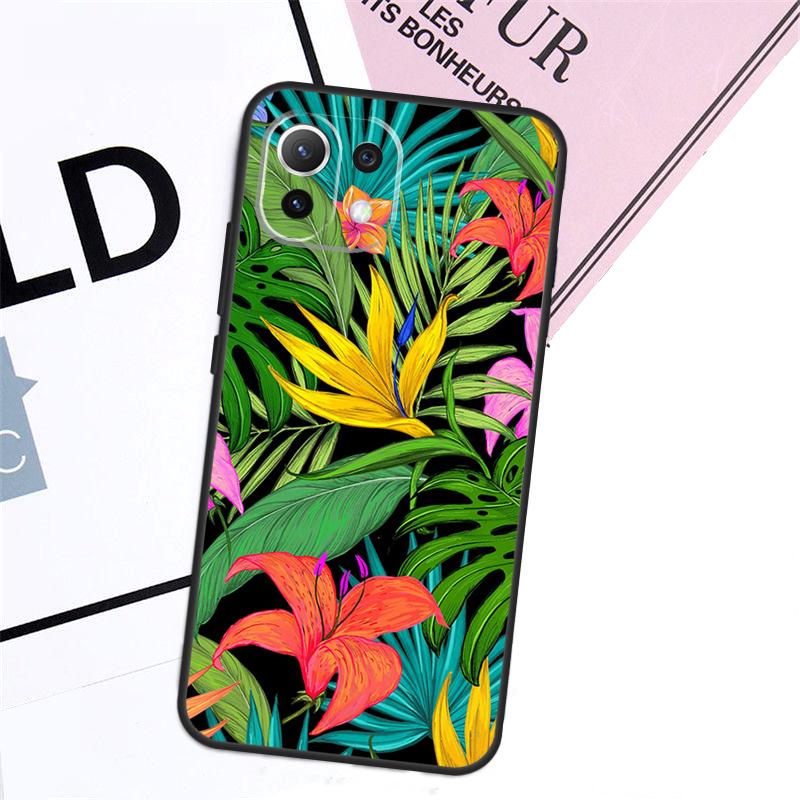 Tropical Leaf Pattern Case For Xiaomi 17 Pro Max 14 15 Ultra 13T 15T 14T Pro POCO X7 Pro X5 X6 F5 F6 F7 F8 Cover