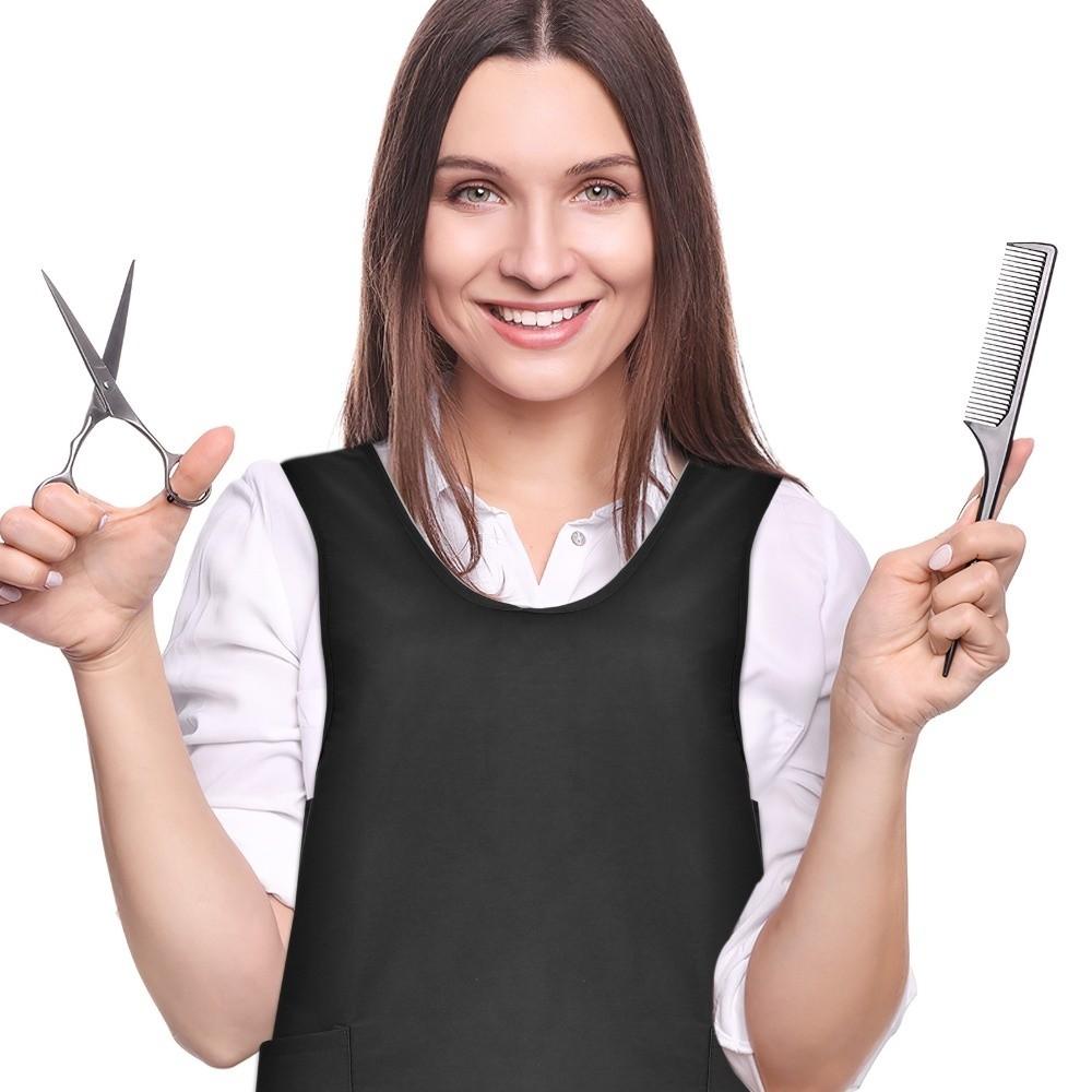 Professional Hair Salon Uniforms with Pockets Hair Cutting Gown Hairstylist