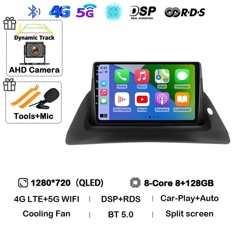 Android 14 Carplay Auto 4G+WIFI For Renault Kangoo 2009-2012 2015 2016 2017 2018 Car Radio Multimedia Stereo Video Player GPS BT