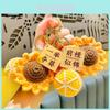Creative Plush Crochet Sunflower Keychain Adorable Bag Charm Gift For Exams