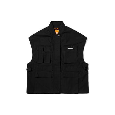 Solid Color Multi-Pocket Zip Vest Women Outerwear Black A6A89-001