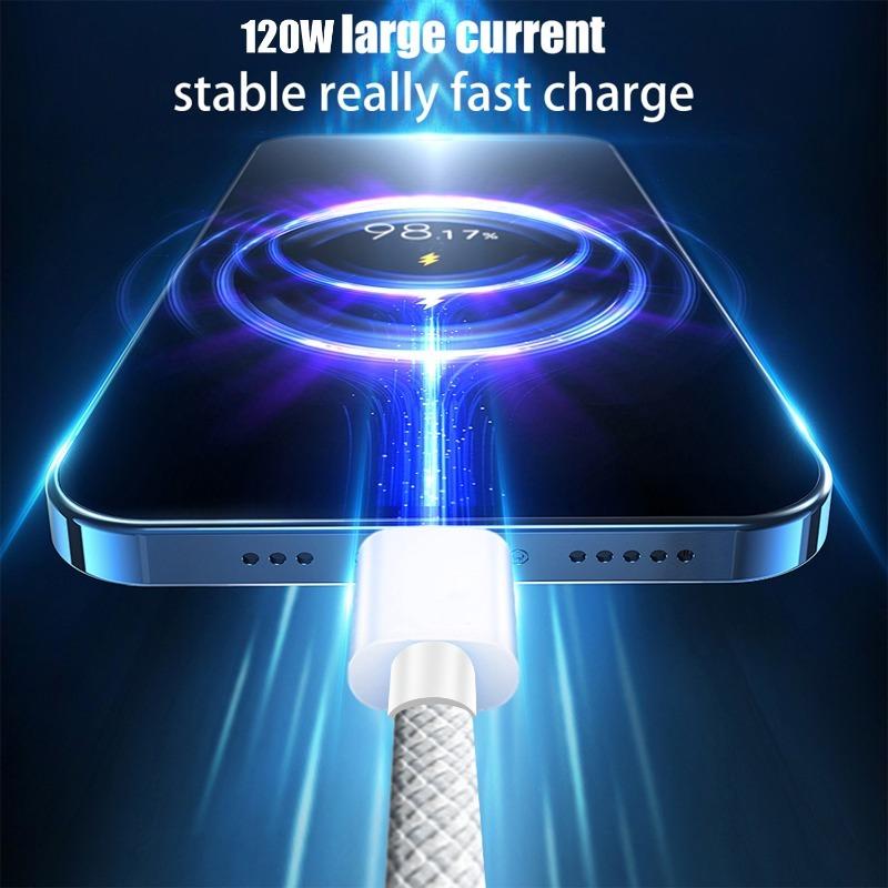 USB C To Type C Data Cables PD Quick Charging Charger Cord Sturdy Nylon Braided Dual Type-C Wire for iPhone 15 Pro Max 16 Pro