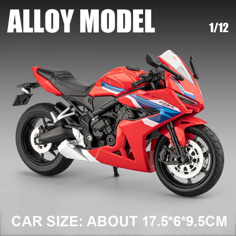 1:12 CBR650R CB650 Diecast Model Alloy Motorcycle Toys Car Front Wheel Steering Rear Wheel Shock Absorption Toy for Friends Gift