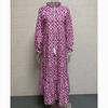 Elegante, lockere, bedruckte Freizeitkleider mit V-Ausschnitt für Damen, übergroßes langärmeliges Kleid für Damen, modisch, elegant, Vintage, Übergröße, Damenkleid 24220