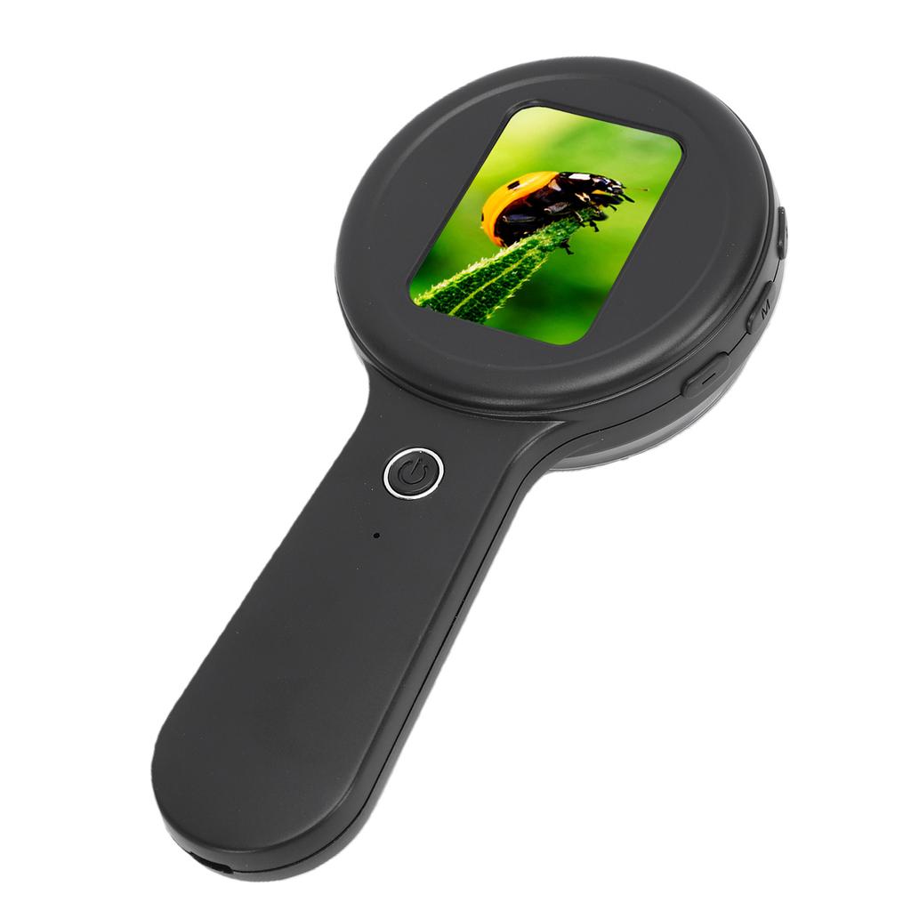 Digital Microscope Handheld 2.0 Inch Screen Portable Digital Magnifying Glass 200X Magnification 16 LED Lights Anti